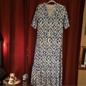 Blue and White Maxi Dress